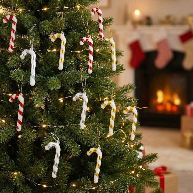 Christmas Tree Candy Cane Ornaments | 7 cm | Multi Color | Mad Over Print