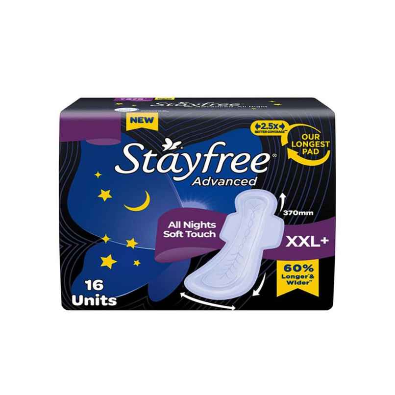 Stayfree Advanced All Nights Sanitary Pads | XXL+ | 16 pcs Stayfree Advanced All Nights Sanitary Pads | XXL+ | 16 pcs