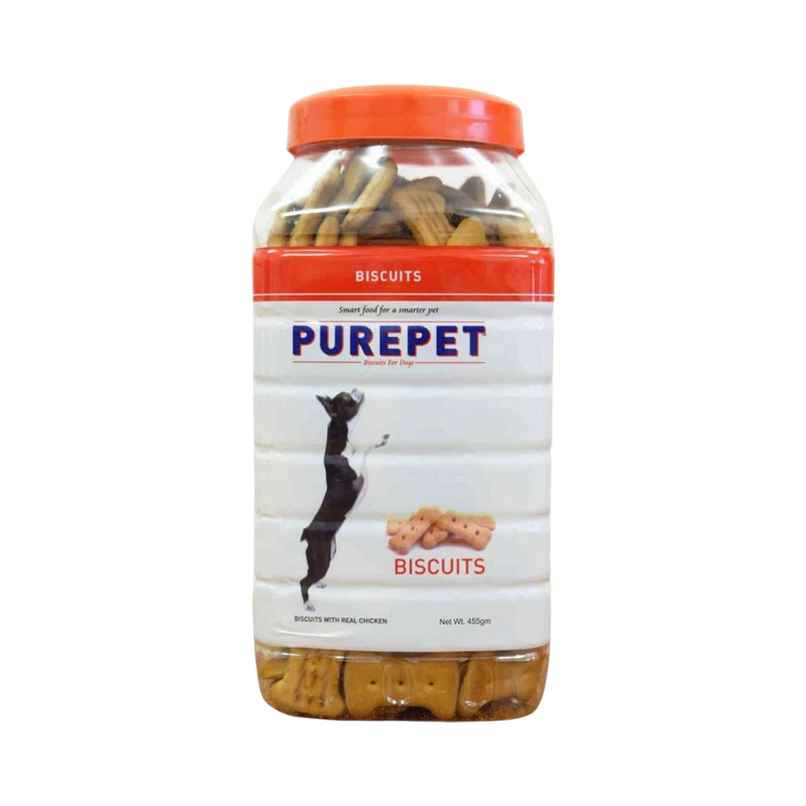 Purepet Chicken Flavour Dog Biscuit Treats Jar