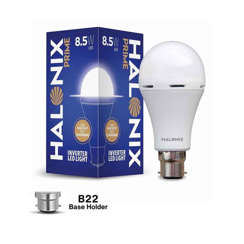 Halonix 8.5W B22 Rechargeable Emergency Bulb