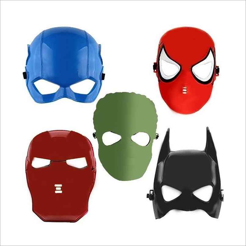 Toyshine Set Of 5 Pcs Super Hero Cartoon Plastic Mask For Kids