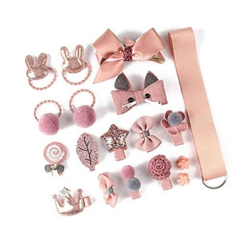YouBella Jewellery Hair Clip Set For For Girls - Pink