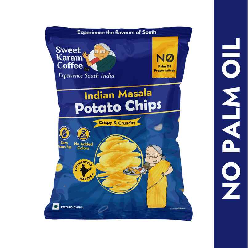 Sweet Karam Coffee - No Palm Oil Potato Chips - Indian Masala Sweet Karam Coffee - No Palm Oil Potato Chips - Indian Masala