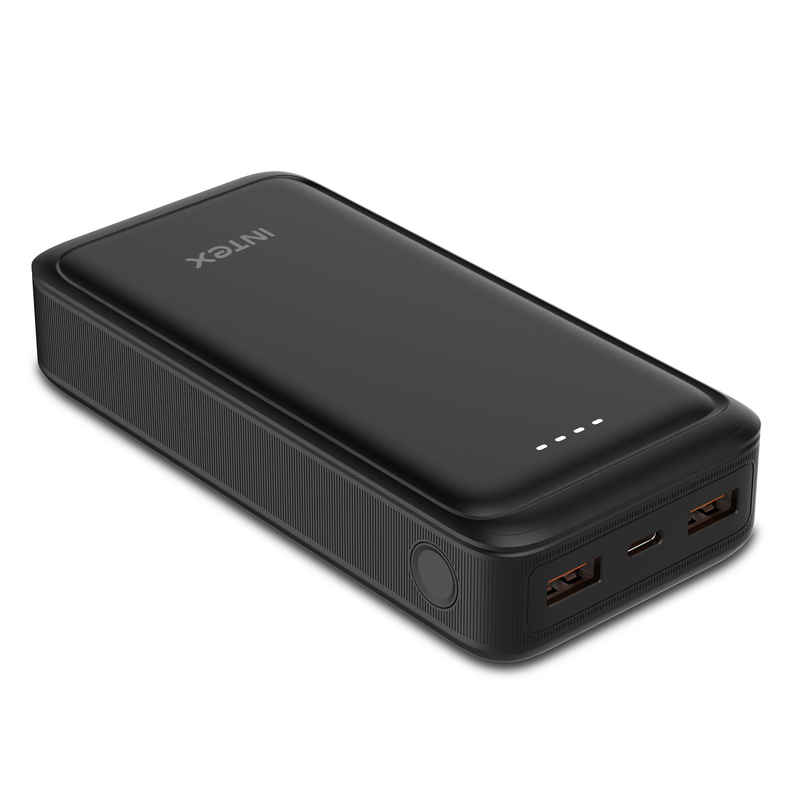 Intex 20000 mAh 22 W Wired Power Bank(Lithium Polymer, Fast Charging for Mobile) - Smokey Black