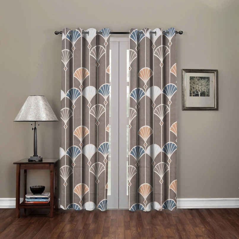 BAY6 Polyester Long Door Curtains | Set of 2 | 9x4 ft | Multicolor