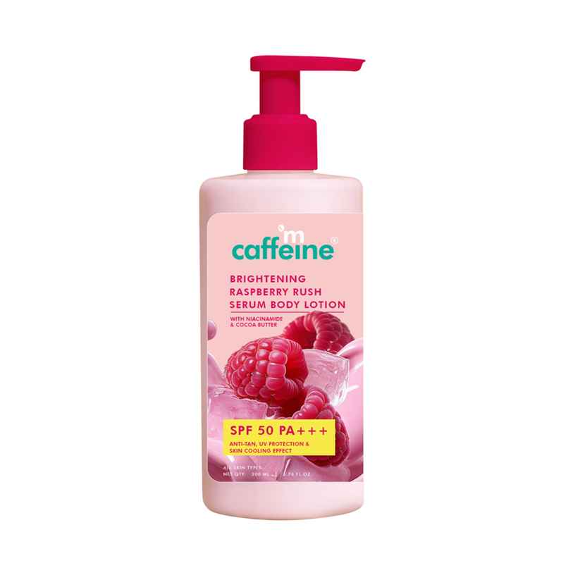 mCaffeine Brightening Raspberry Rush Serum Body Lotion SPF 50 PA+++ mCaffeine Brightening Raspberry Rush Serum Body Lotion SPF 50 PA+++