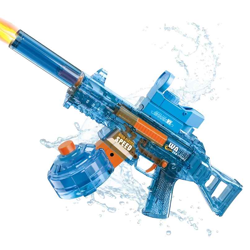 Toyshine UMP45 Submachine Electric Automatic Holi Water Gun Toy with Light | Rechargeable | Blue