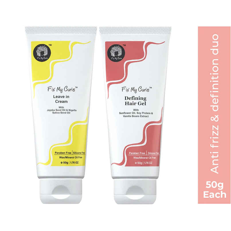 Fix My Curls Protein Styling Duo Enriched With Jojoba Oil & Sunflower Oil|Curl Defining Cream & Gel