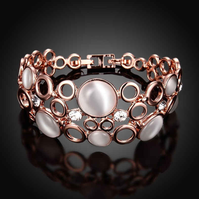 Shining Diva Fashion 18k Rose Gold Classic Femme Opal Stylish Bracelet for Girls and Women | 9574b