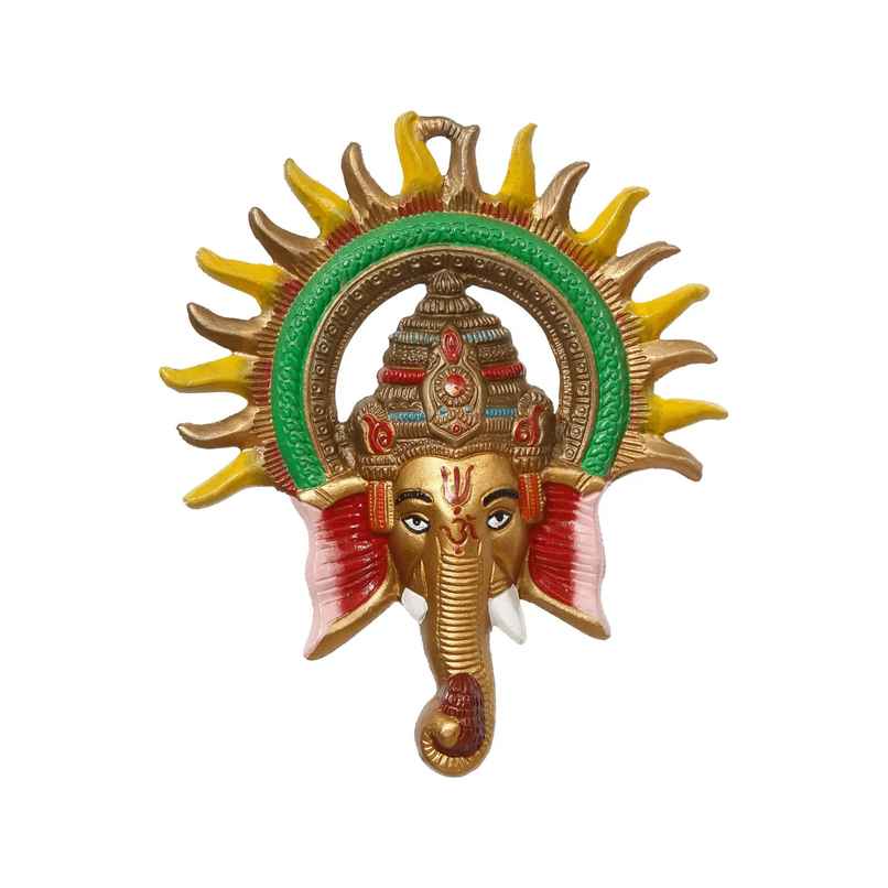 eCraftIndia Colorful Lord Ganesha with Sun Decorative Metal Wall Hanging eCraftIndia Colorful Lord Ganesha with Sun Decorative Metal Wall Hanging