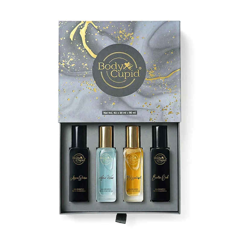 Body Cupid Luxury Perfume Gift Set for Men Long Lasting Fragrances - Pack of 4