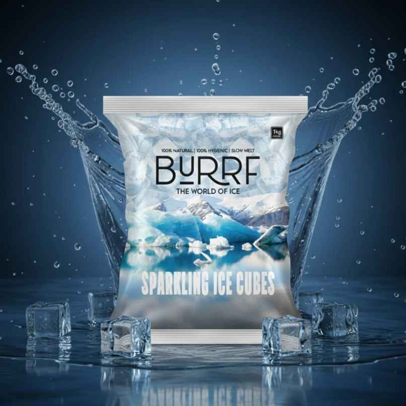 Burrf Sparkling Ice Cubes | Hygienic | Slow Melt