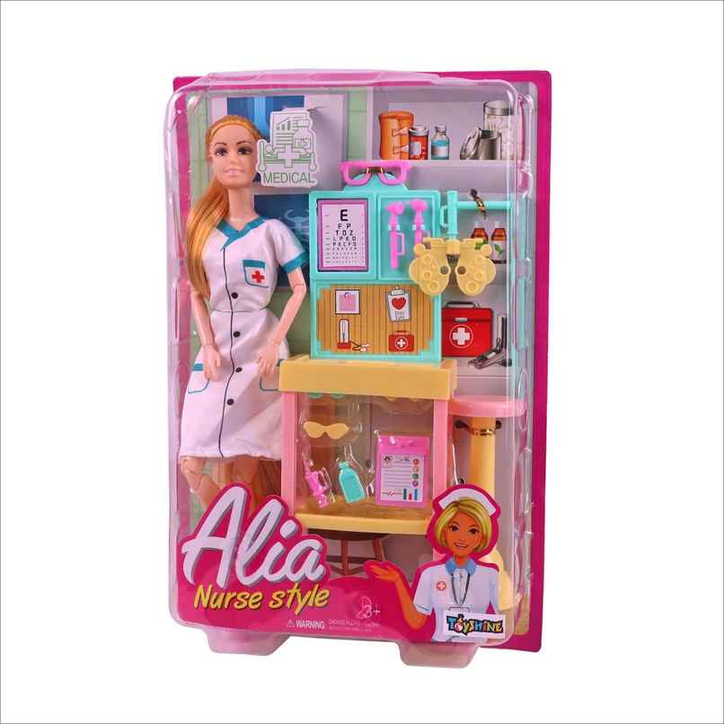 Toyshine Doctor Alia Doll With Medical Equipments, Furniture & Accessories Toys For Kids For Age 3