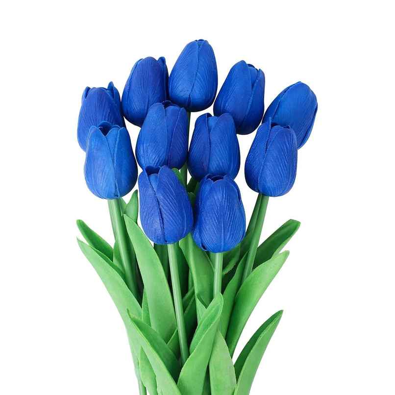 Tied Ribbons Set Of 5 Artificial Tulip Flowers Bunches Without Vase