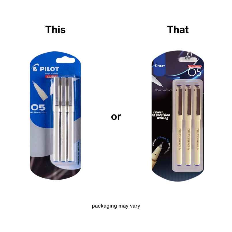 Pilot Hi-Tecpoint 05 Blue Pen (Pack of 3)