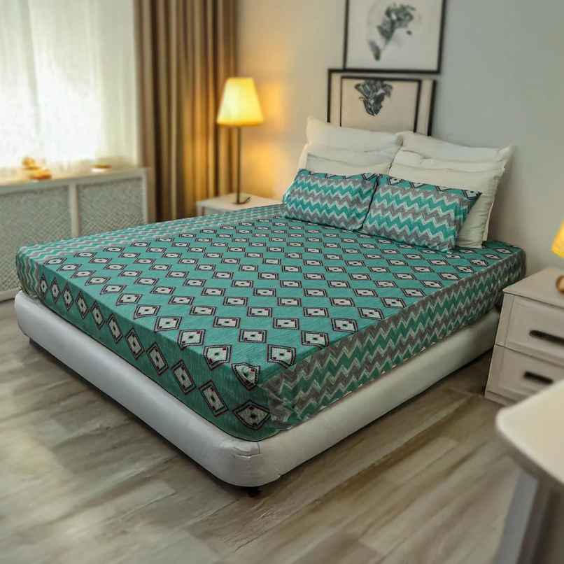 Status Cotton Feel Double Bedsheet 230 Cm x 210 Cm - Dsn-3 Status Cotton Feel Double Bedsheet 230 Cm x 210 Cm - Dsn-3