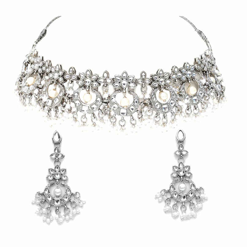 Karatcart Women's Jewellery Set White and Silver | 11014938