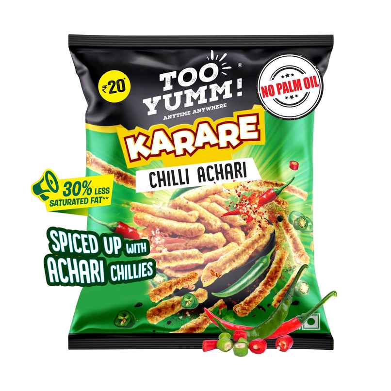 Too Yumm! Karare Chilli Achari Flavour | Tangy | No Palm Oil Crisps