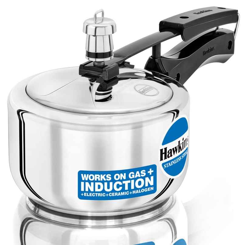 Hawkins 1.5 Litre Pressure Cooker, Stainless Steel Inner Lid, Induction Cooker, Silver (Hss15)