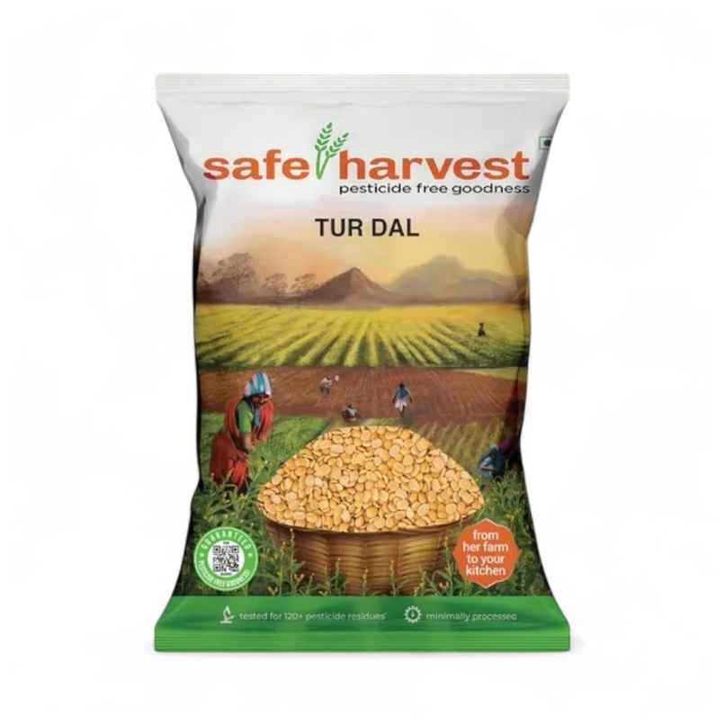 Safe Harvest Pesticide-Free Unpolished Tur Dal | Natural, Chemical-Free, Vegan and Gluten-Free