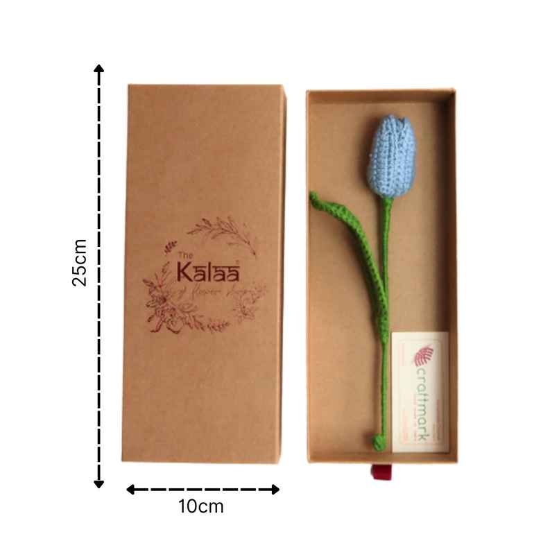 The Kalaa Store Handcrafted Crochet Solo Tulip Gift Box