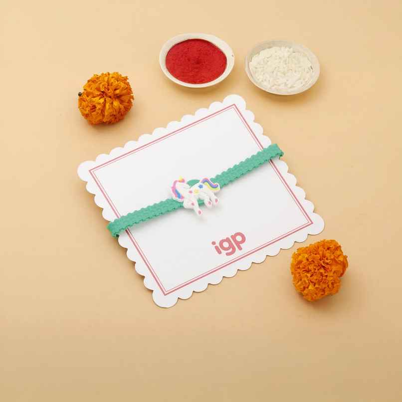 IGP Unicorn applique Green silicone bracelet