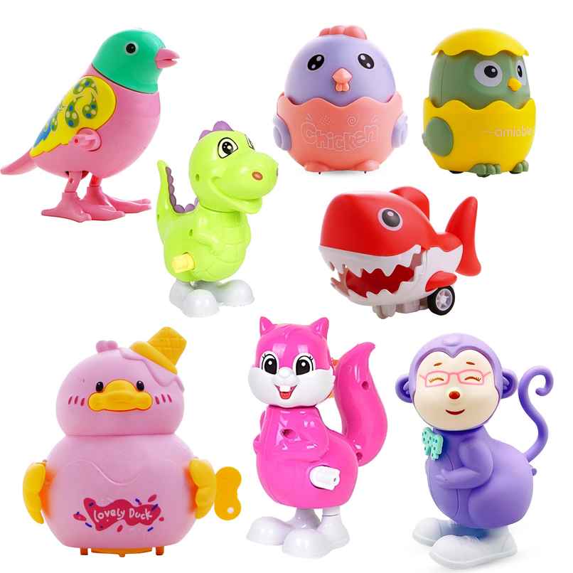 Toyshine Pack of 3 Wind-up Animal Toys - Sensory Gliding Toys for Toddlers | Model B