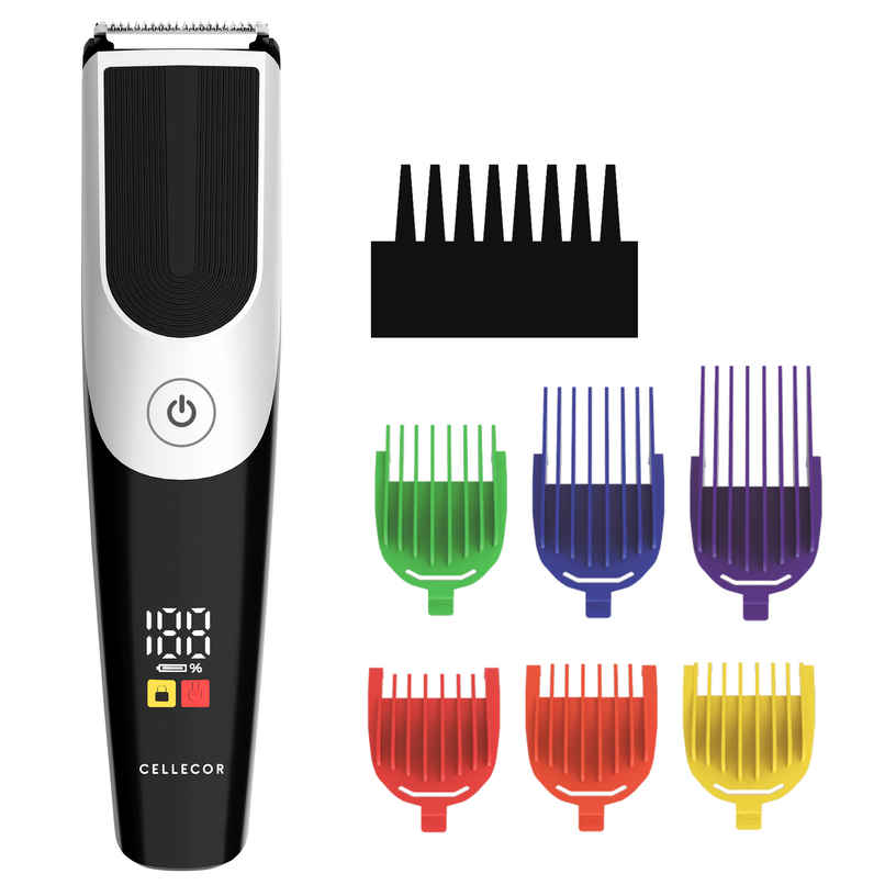 Cellecor ACUTE Beard & Stubble Trimmer for Men | USB Type-C | 6 Guide Color Combs | Black Cellecor ACUTE Beard & Stubble Trimmer for Men | USB Type-C | 6 Guide Color Combs | Black