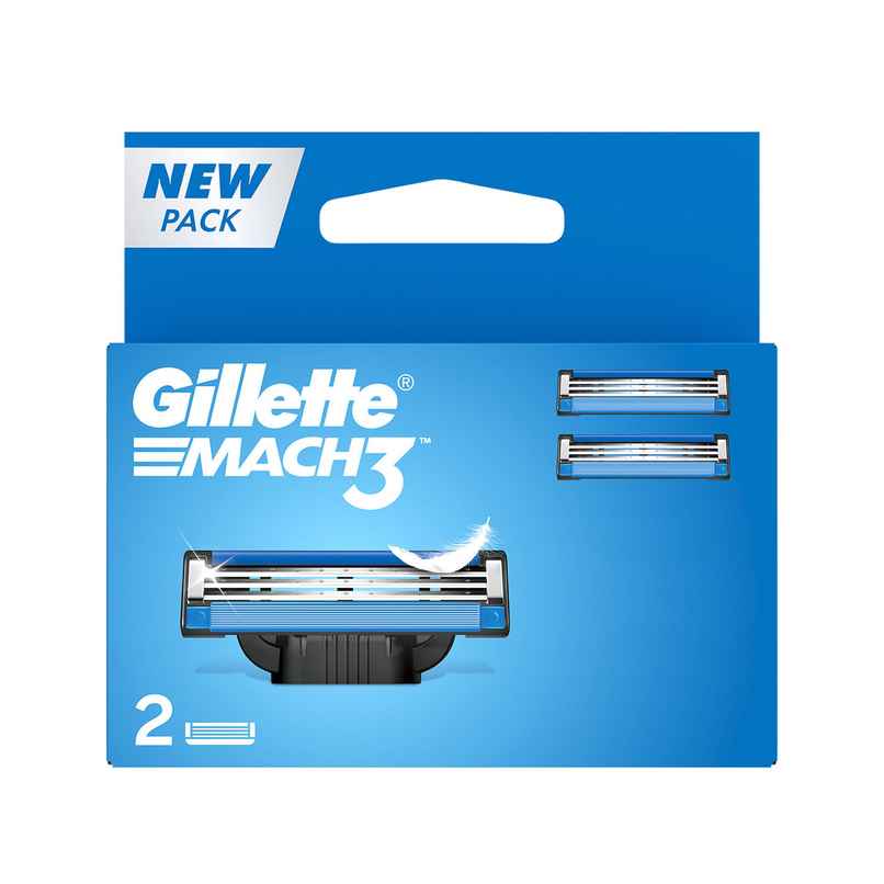 Gillette Mach 3 Shaving Razor Blades For Men (2 Cartridges)