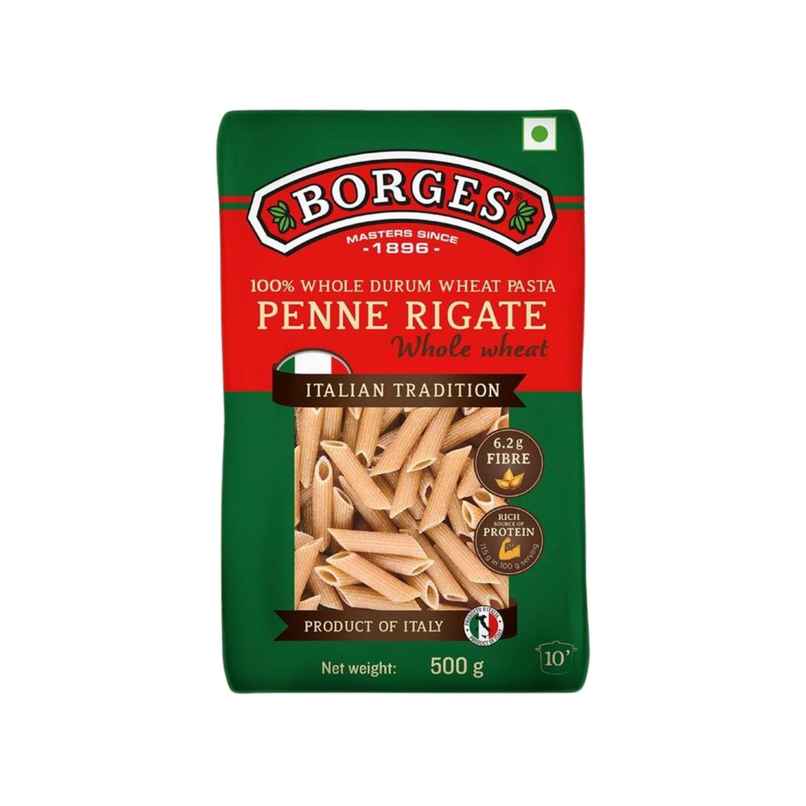 BORGES Whole Durum Wheat Pasta Penne Rigate