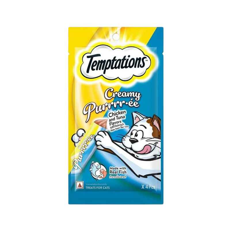 Temptations Adult Chicken & Tuna Creamy Purrrr-ee Cat Treats