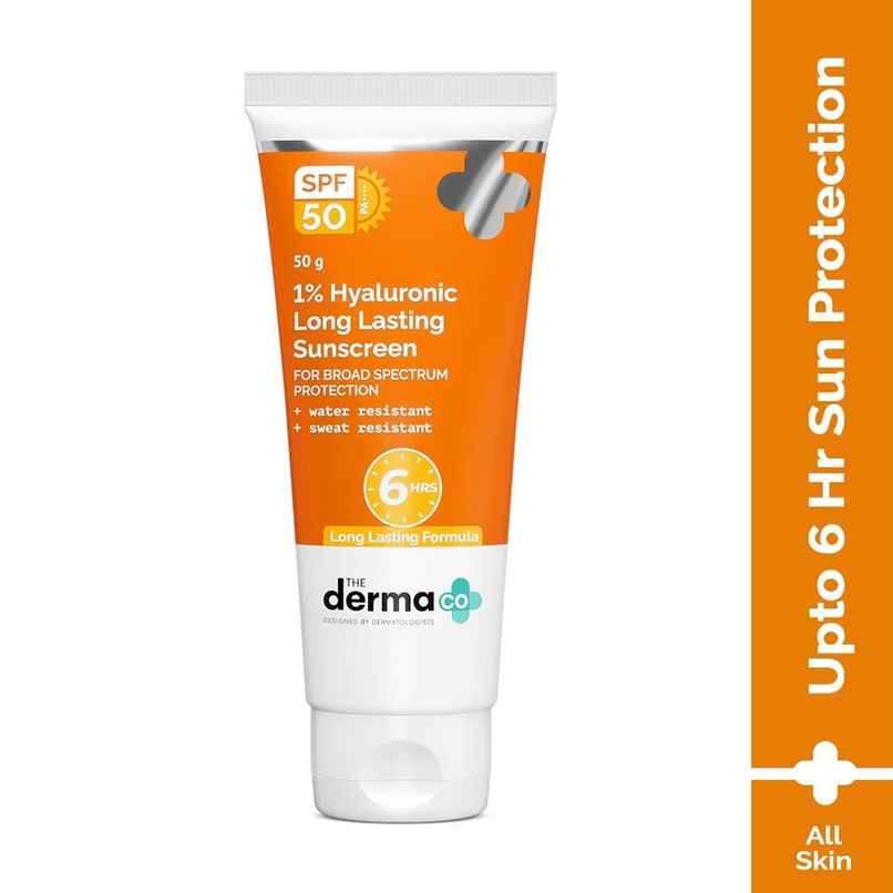 The Derma Co 1% Hyaluronic Long Lasting Sunscreen SPF 50, PA++++ | Sun Protection For All skin