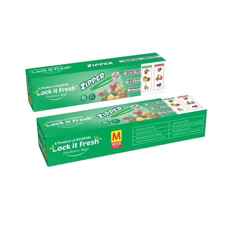 Kcofoil Lock IT Medium Zip lock Reusable Food Bag | Pack 10 Kcofoil Lock IT Medium Zip lock Reusable Food Bag | Pack 10