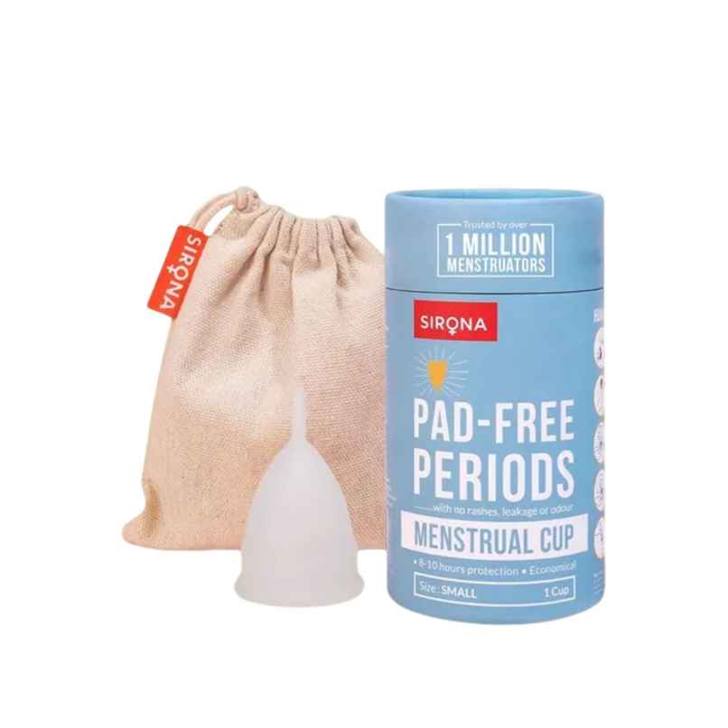 Sirona Reusable Menstrual Cup for Women With Pouch Small