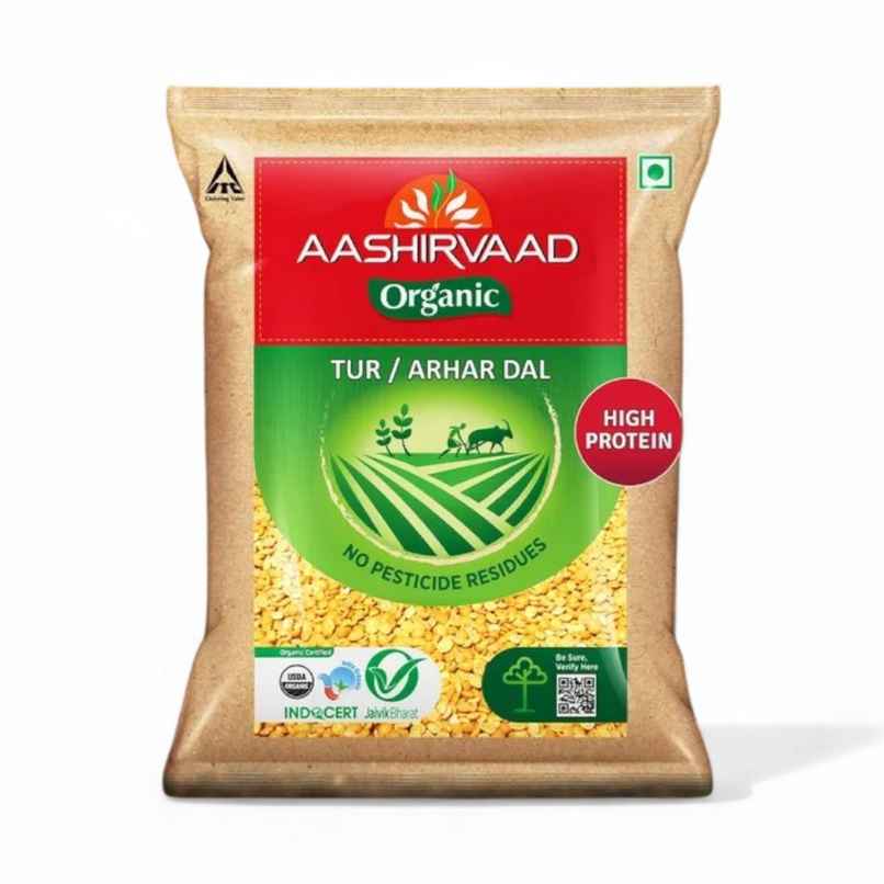 Aashirvaad Organic Arhar/Tur Dal | 100% Organic Arhar/Tur Dal Rich in Protein