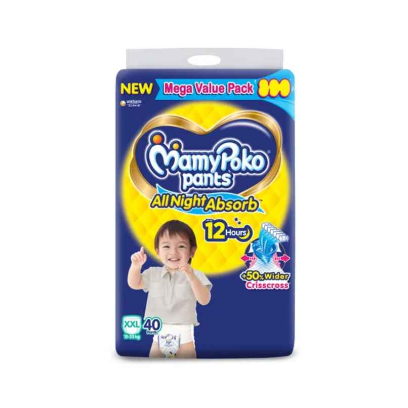 Mamypoko All Night Absorb Baby Diapers | Pant Style | 2XL | 40 pcs Mamypoko All Night Absorb Baby Diapers | Pant Style | 2XL | 40 pcs