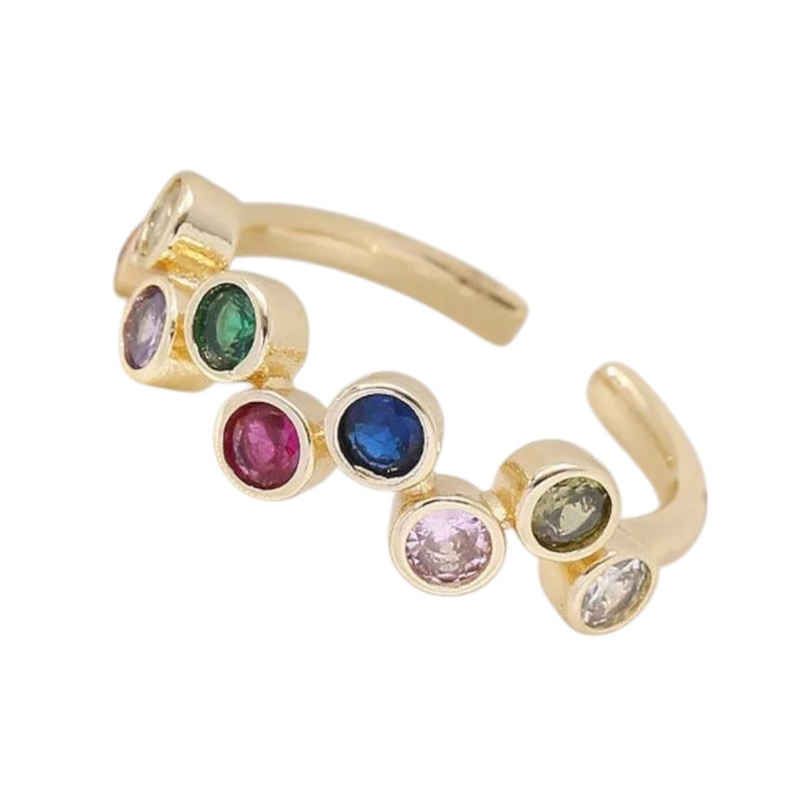 Just Lil Things Zig Zag Aligned Multicolor Stone Gold Rings | Jltr0169 Just Lil Things Zig Zag Aligned Multicolor Stone Gold Rings | Jltr0169
