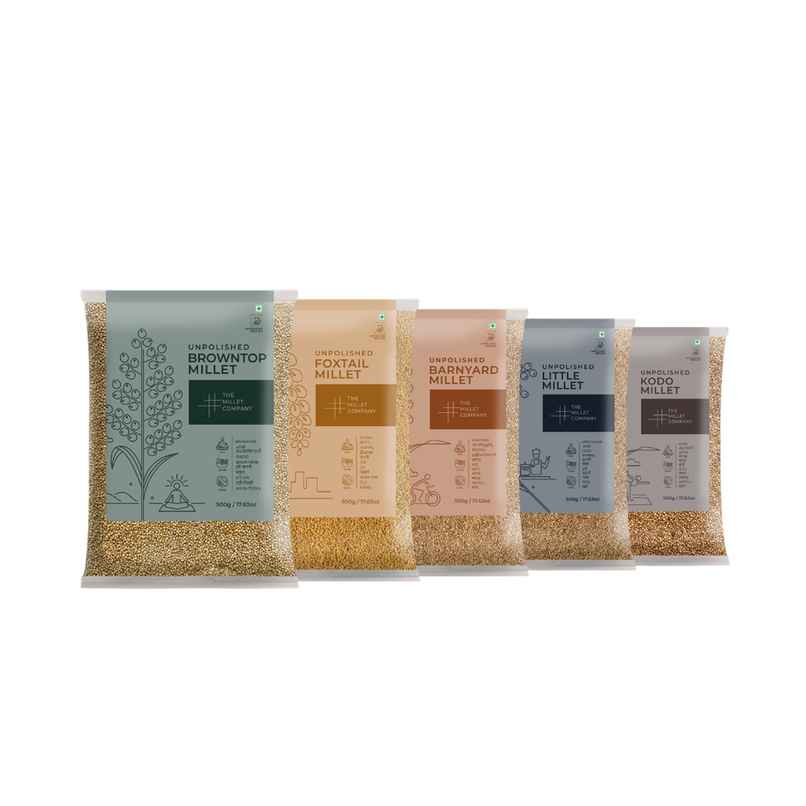 The Millet Company Combo Pack Of 5 | Foxtail Kodo Barnyard Browntop And Little Millet