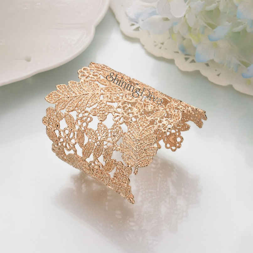 Shining Diva Fashion Gold Plated Kada Bangle Cuff Stylish Bracelet for Women & Girls | 9253b