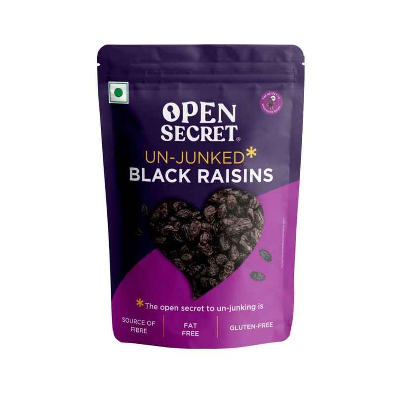 Open Secret Premium Black Raisins (Kishmish) - Rich in Fibre,Healthy Snacking