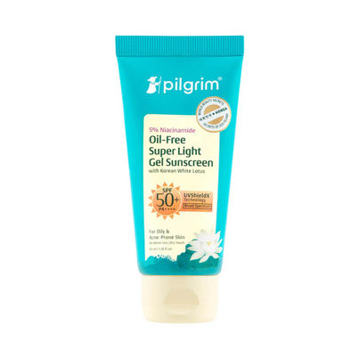 Pilgrim 5% Niacinamide Oil-Free Super Light Gel Sunscreen SPF 50+ PA++++ With Korean White Lotus