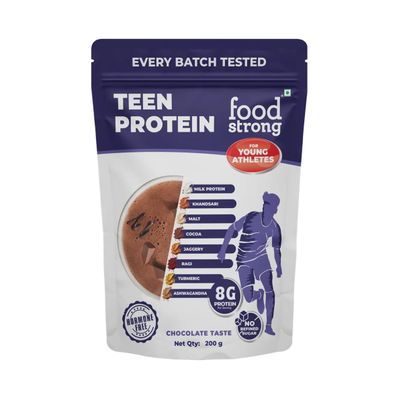 Foodstrong Teen Protein Chocolate Protein Drink Mix | For 7+ years Kids