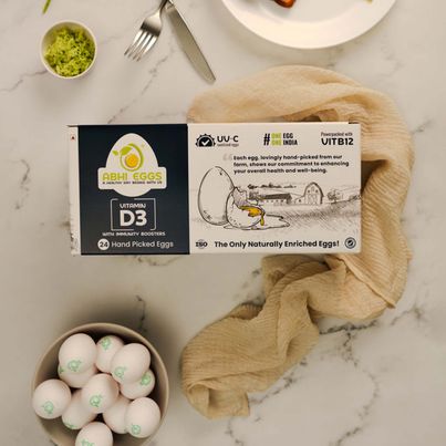 Abhi Vit D3 White Eggs With Immunity Boosters | Pack Of 24
