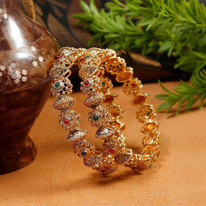 Youbella Jewellery For Women Gold Plated Bracelet Bangles For Women(Ybbn - 92141 - 2.6)