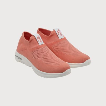 Asian Women s Sunshine Peach Laceless Shoes | UK-6 Asian Women s Sunshine Peach Laceless Shoes | UK-6