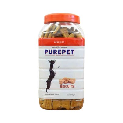 Purepet Chicken Flavour Dog Biscuit Treats Jar