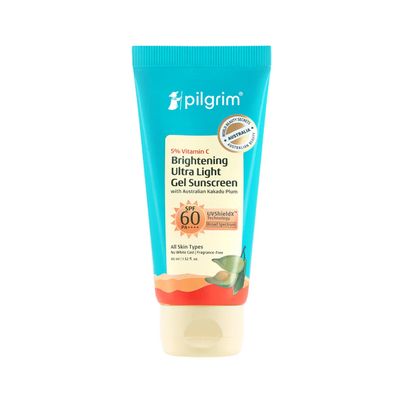 Pilgrim 5% Vitamin C Brightening Ultra Light Gel Sunscreen SPF 60 PA++++ W/ Australian Kakadu Plum