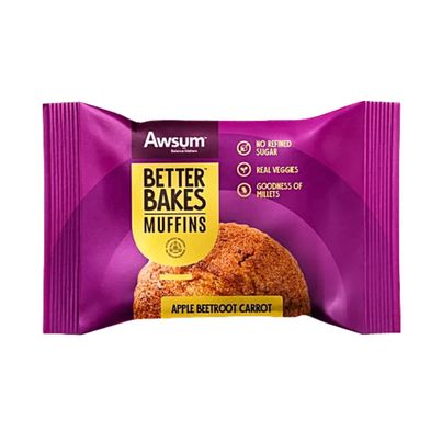 Awsum Beter Bake Apple Beetroot Carrot Muffin