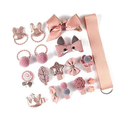 YouBella Jewellery Hair Clip Set For For Girls - Pink