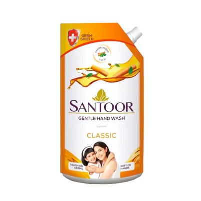 Santoor Classic Gentle Anti-Bacterial Hand Wash With Natural Goodness of Sandalwood and Tulsi